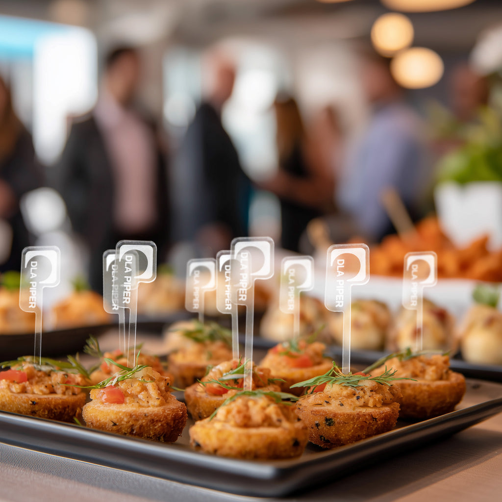 Personalized Acrylic Cupcake Toppers & Appetizer Picks | Custom Food Skewers for Weddings, Showers & Events