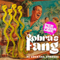 Cocktail stirrer packaging with a vintage bar scene and Cobra's Fang Personalized XL Swizzle Sticks
