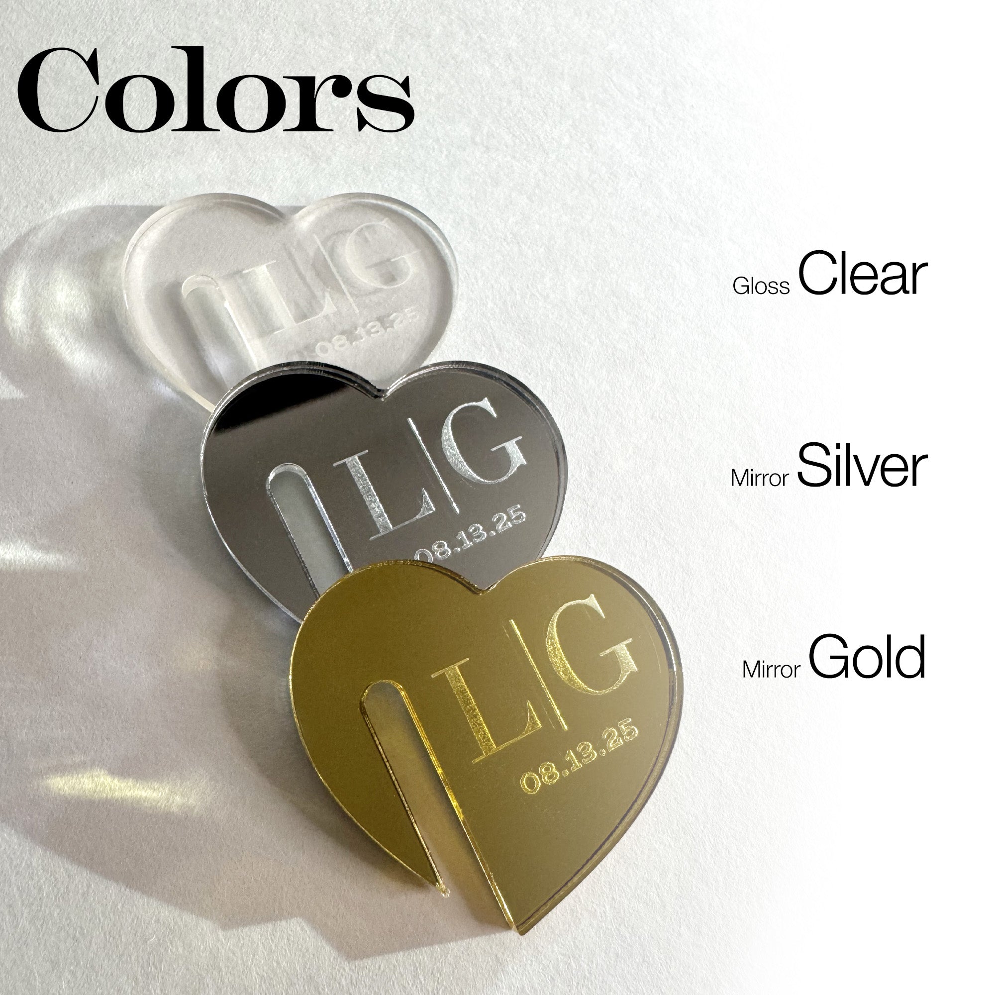 Custom Heart Wedding Drink Charms