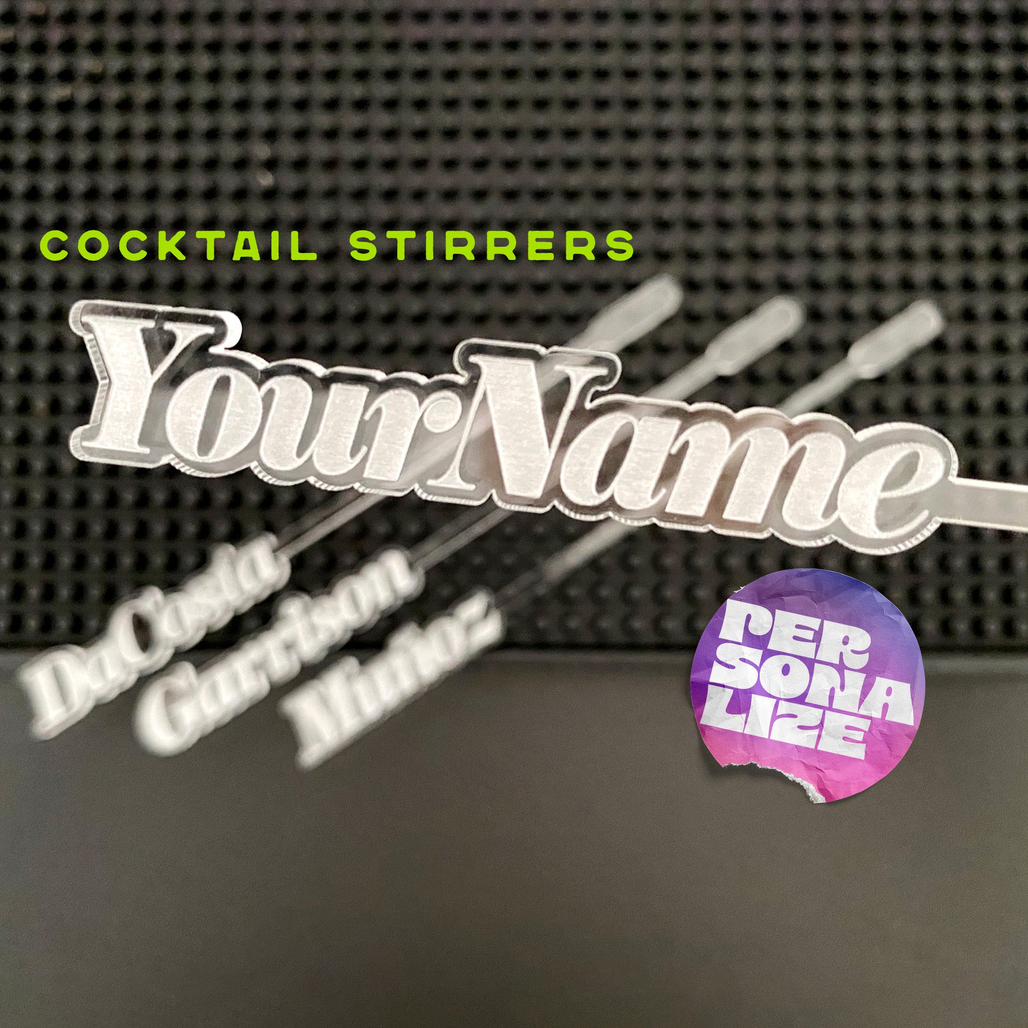 Custom Name Stirrers (6 Set)