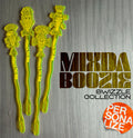 Puffer Fish "Mixda Boozie" Personalized XL Swizzle Sticks (Set of 4) | Custom Tiki Bar Drink Stirrers