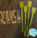 Tiki Neue Personalized XL Swizzle Sticks (Set of 4) | Custom Tiki Bar Drink Stirrers
