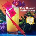Fully Custom XL Cocktail Stirrers | Personalized Acrylic Drink Swizzle Sticks, You Design and We Produce
