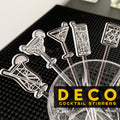 Deco Cocktail Stirrer Set | Engraved Acrylic Swizzle Sticks