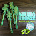 Puffer Fish "Mixda Boozie" Personalized Stubbie Swizzle Sticks (Set of 4) | Custom Tiki Bar Drink Stirrers