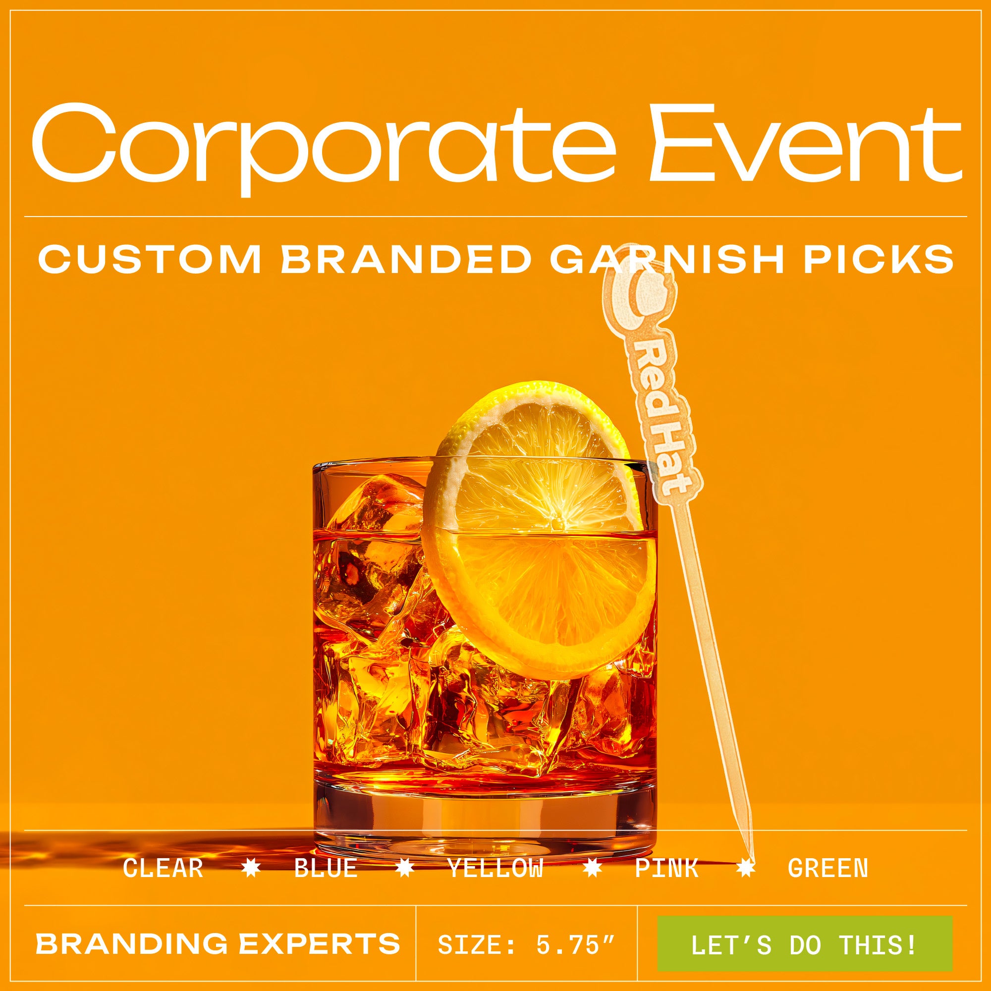 Custom Logo Garnish Picks for Corporate Event | Brand Acrylic Garnish Picks