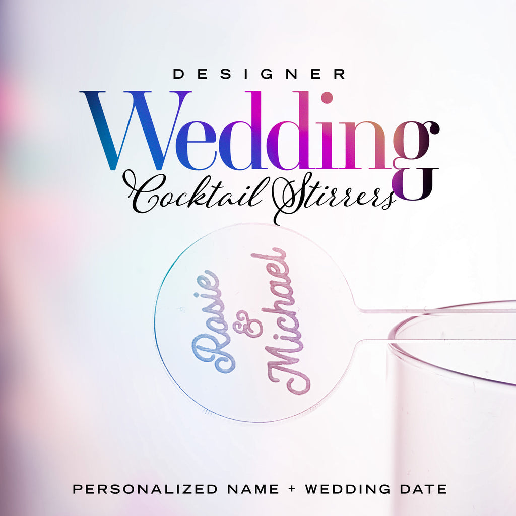 Custom Wedding Stirrer - Round Script