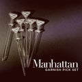 Manhattan Garnish Picks (Set of 6) | Vintage Art Deco Classic Cocktail Bar Design