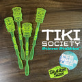 Tiki Society Personalized Stubbie Swizzle Sticks (Set of 4) | Custom Tiki Bar Drink Stirrers