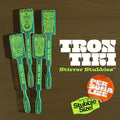 Tron Tiki Personalized Stubbie Swizzle Sticks (Set of 4) | Custom Tiki Bar Drink Stirrers