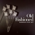 Old Fashioned Garnish Picks (Set of 6) | Vintage Art Deco Classic Cocktail Bar Design