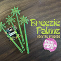 Palm Tree "Breezie Palmz" Personalized Drink Stirrers (Set of 4) | Custom Tiki Bar Swizzle Sticks