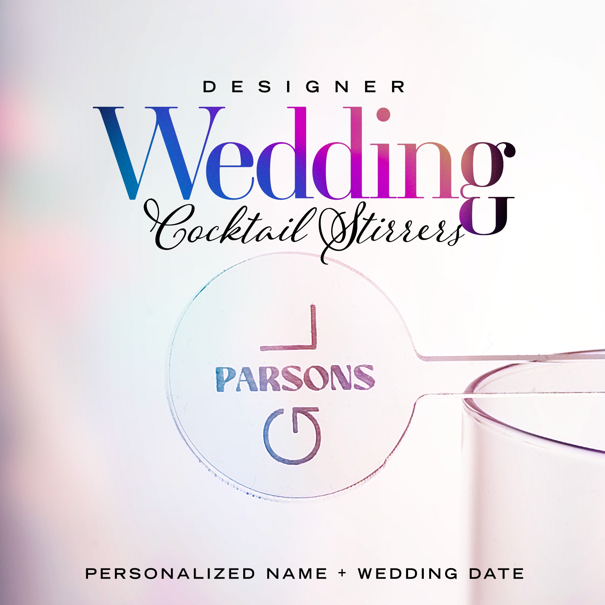 Custom Wedding Stirrer - Round
