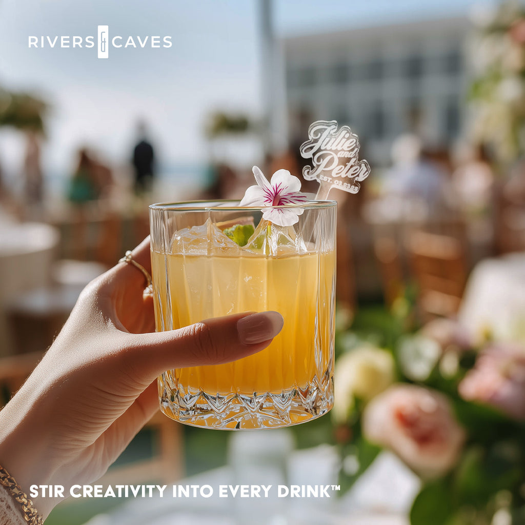 Wedding personalized acrylic cocktail stirrers & swizzle sticks