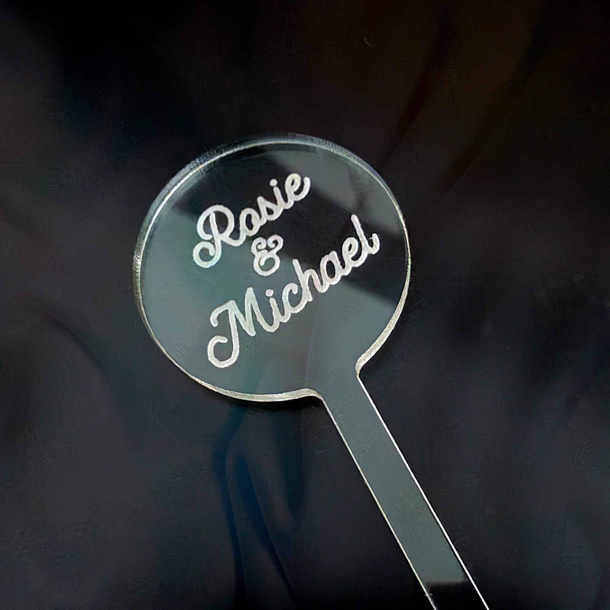 Custom Wedding Stirrer - Round Script