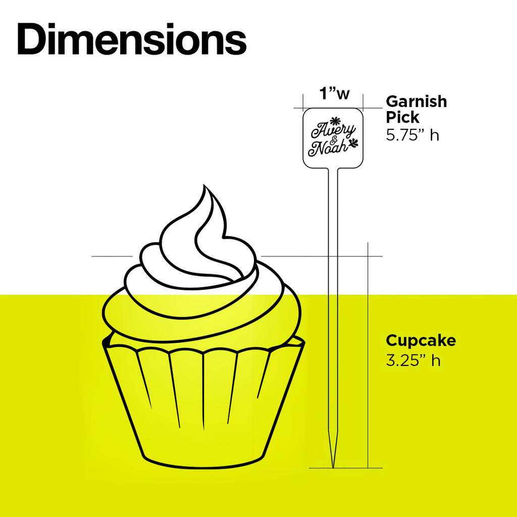 Dimensions for a Custom Logo Garnish Pick