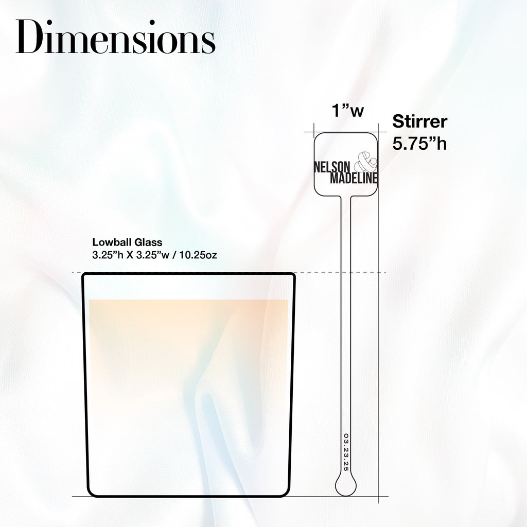 Custom Wedding Stirrer - Square Modern