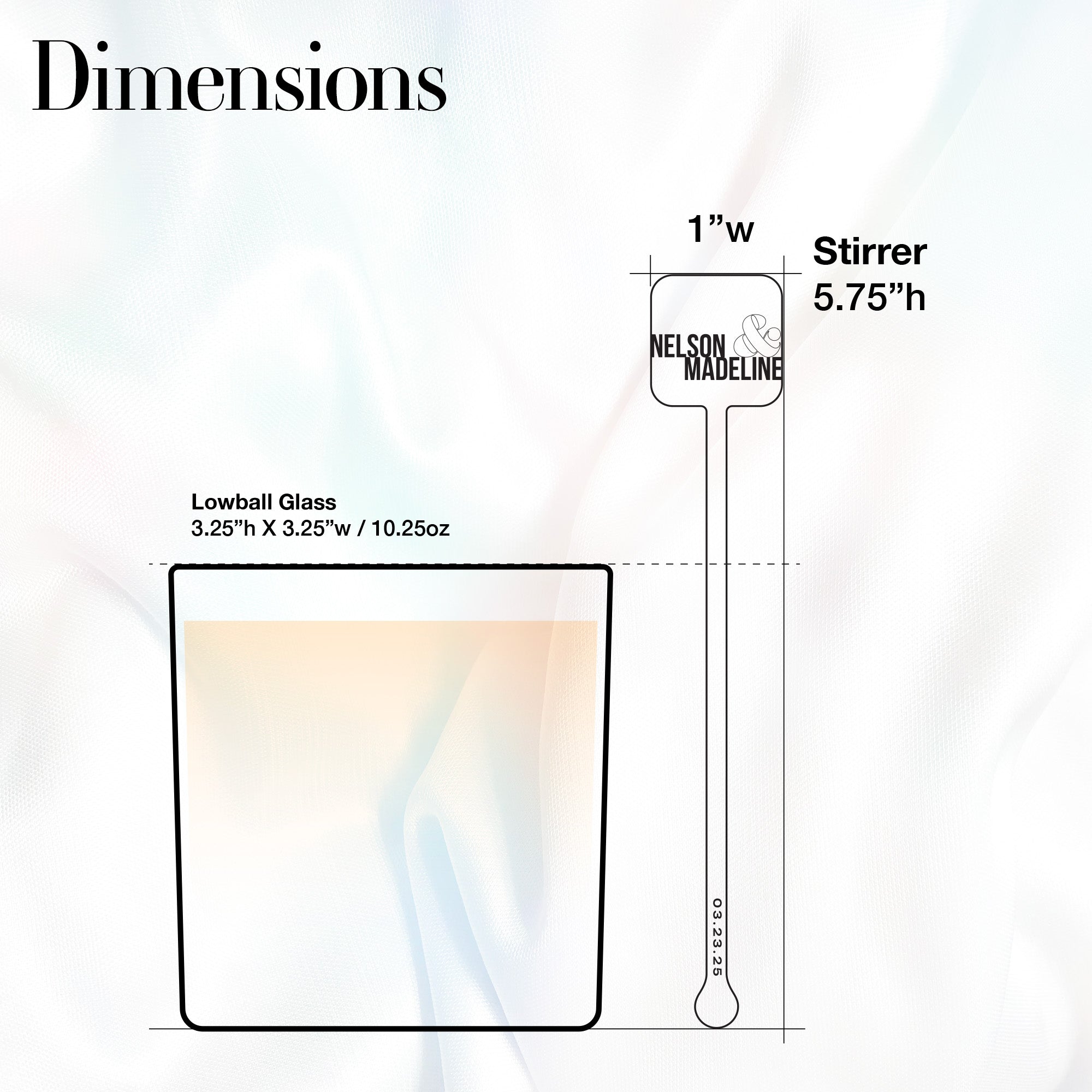 Custom Wedding Stirrer - Square Modern