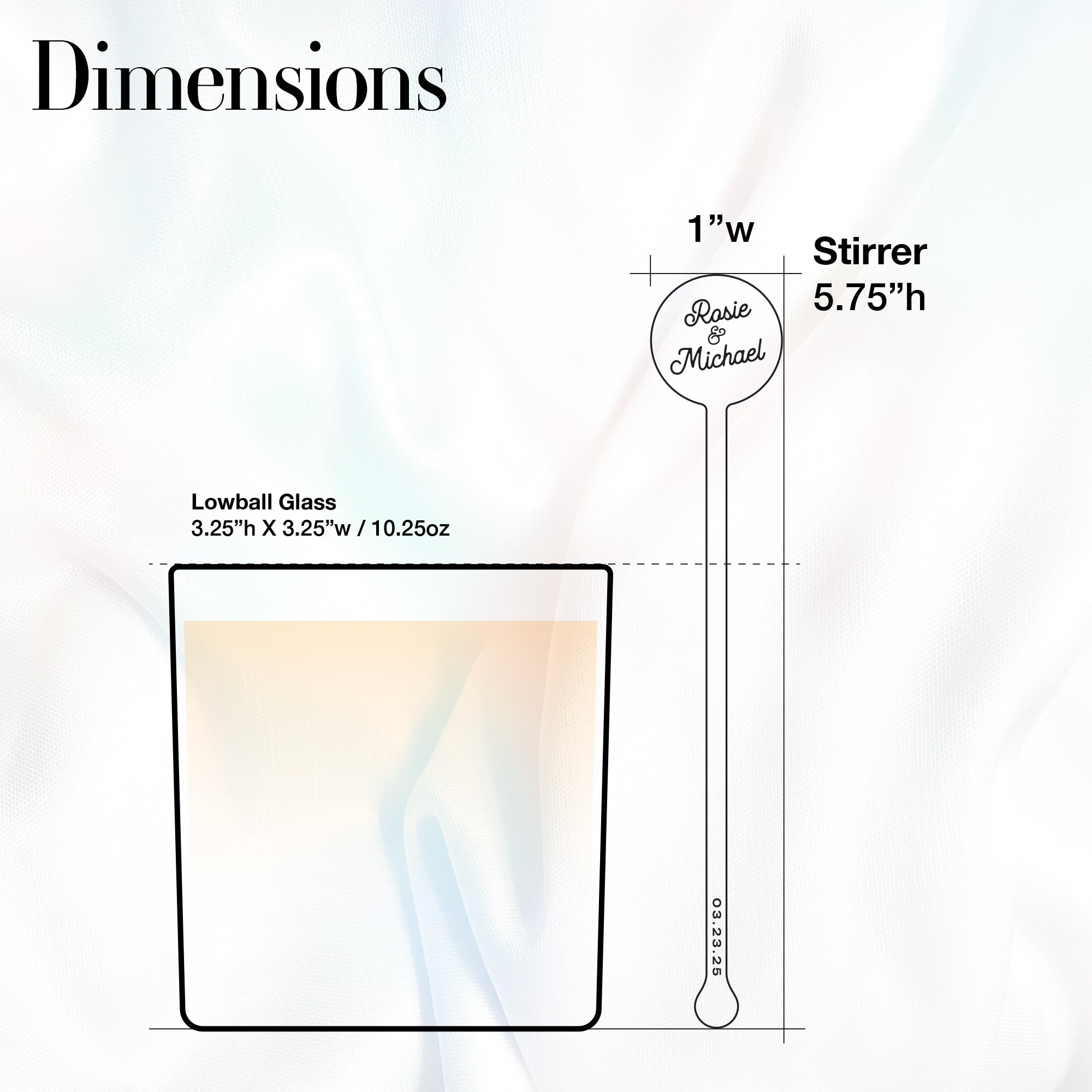 Custom Wedding Stirrer - Round Script