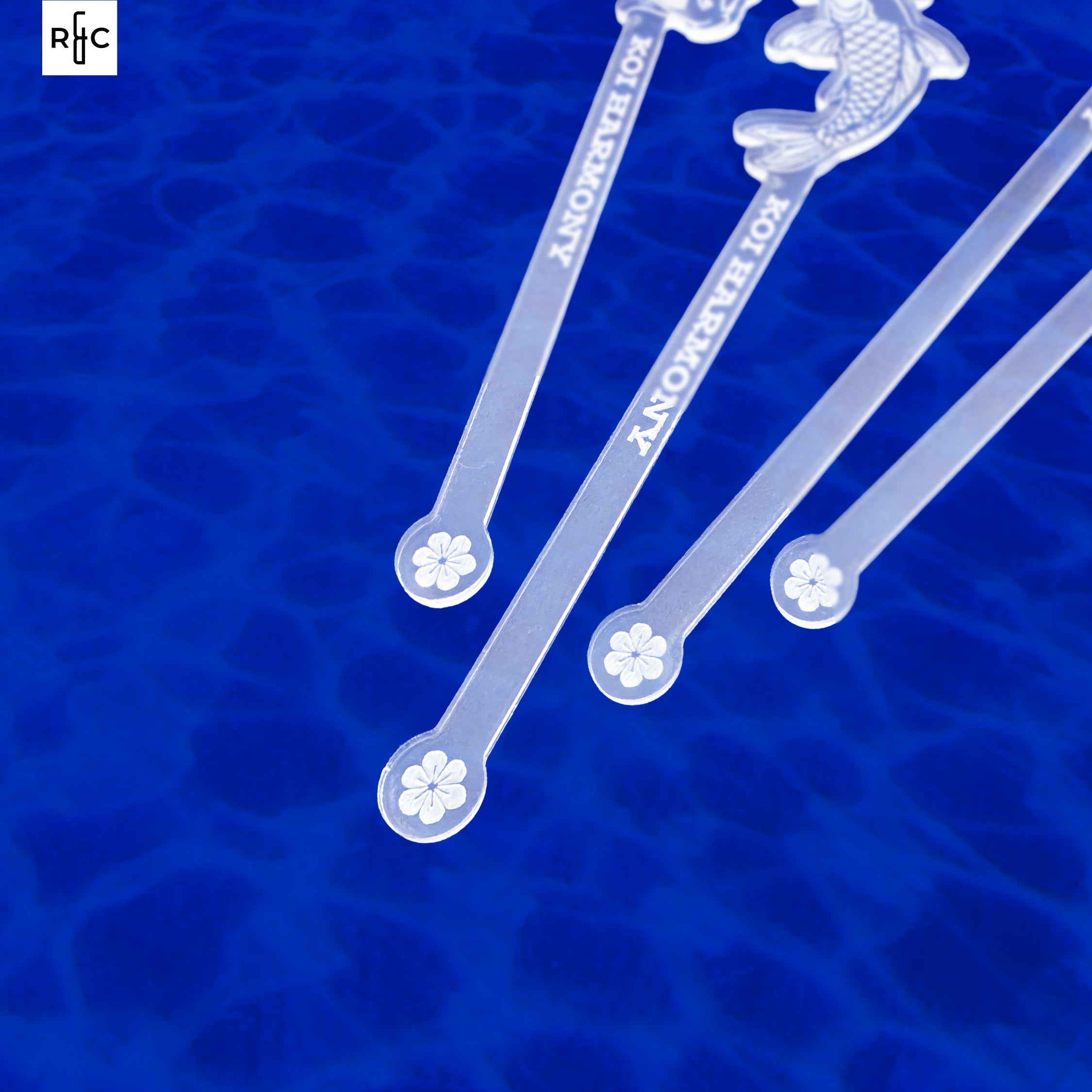 Koi Harmony Stirrer Stubbies – Personalized Acrylic Koi Cocktail Stirrers (Set of 4)