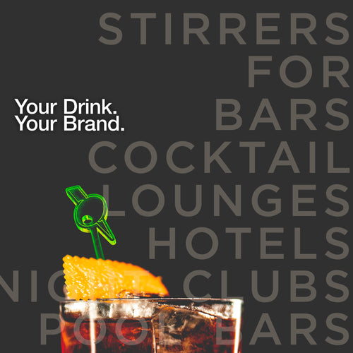 Custom Logo Cocktail Stirrers for Bars & Lounges | Acrylic Swizzle Sticks