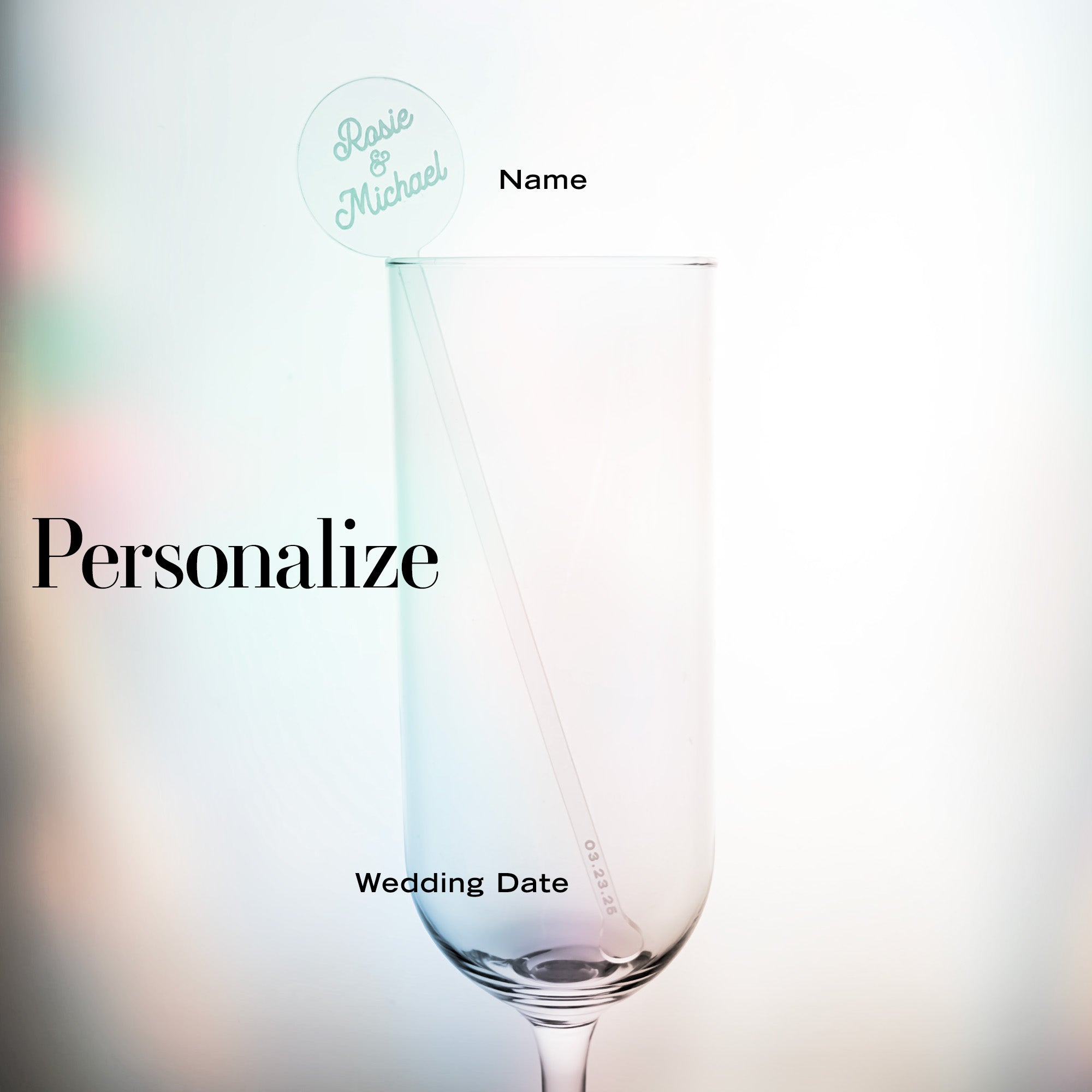 Custom Wedding Stirrer - Round Script