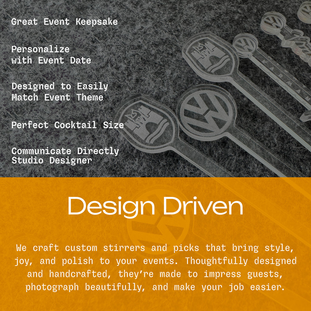 Custom Logo Garnish Picks for Corporate Event | Brand Acrylic Garnish Picks