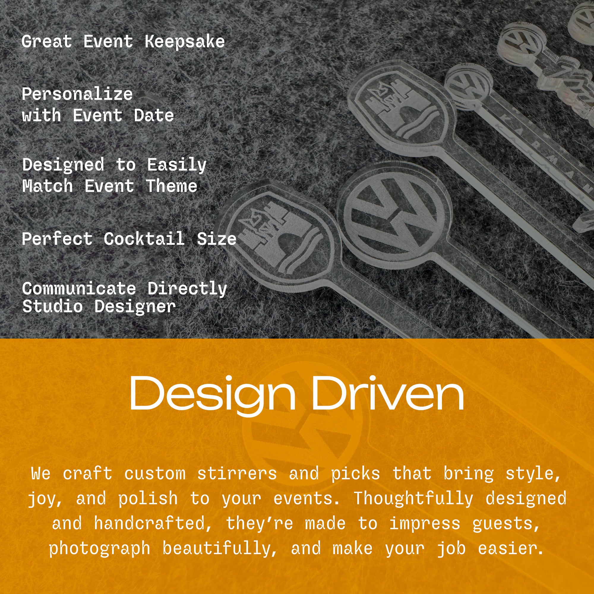 Custom Logo Garnish Picks for Corporate Event | Brand Acrylic Garnish Picks