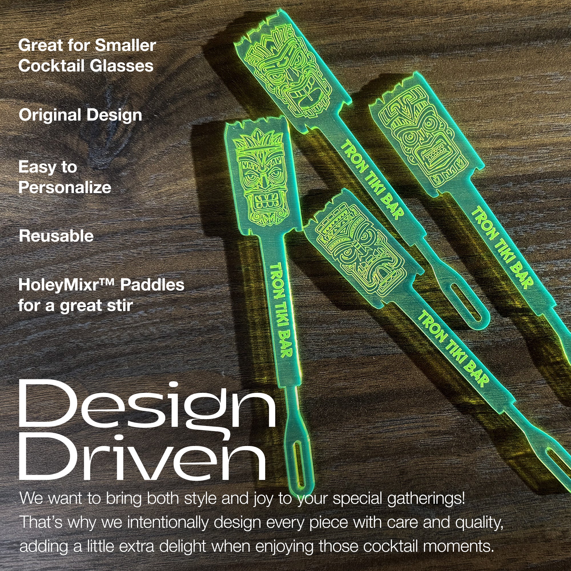 Tron Tiki Stirrer Stubbies (4 Set)