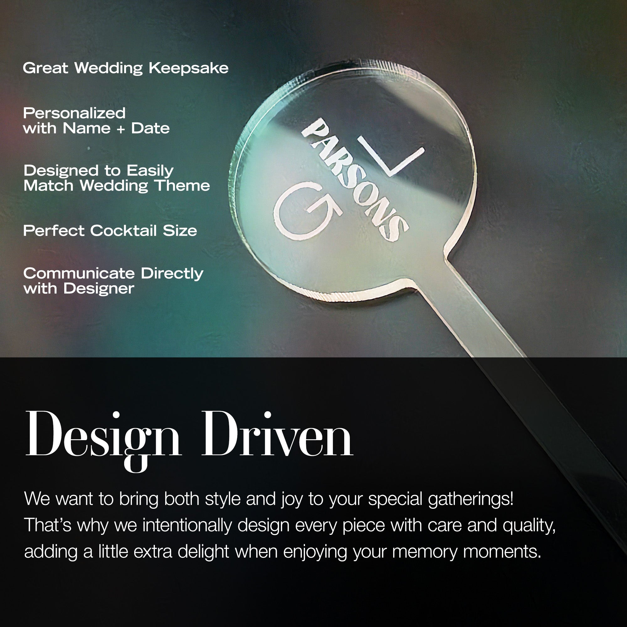 Custom Wedding Stirrer - Round