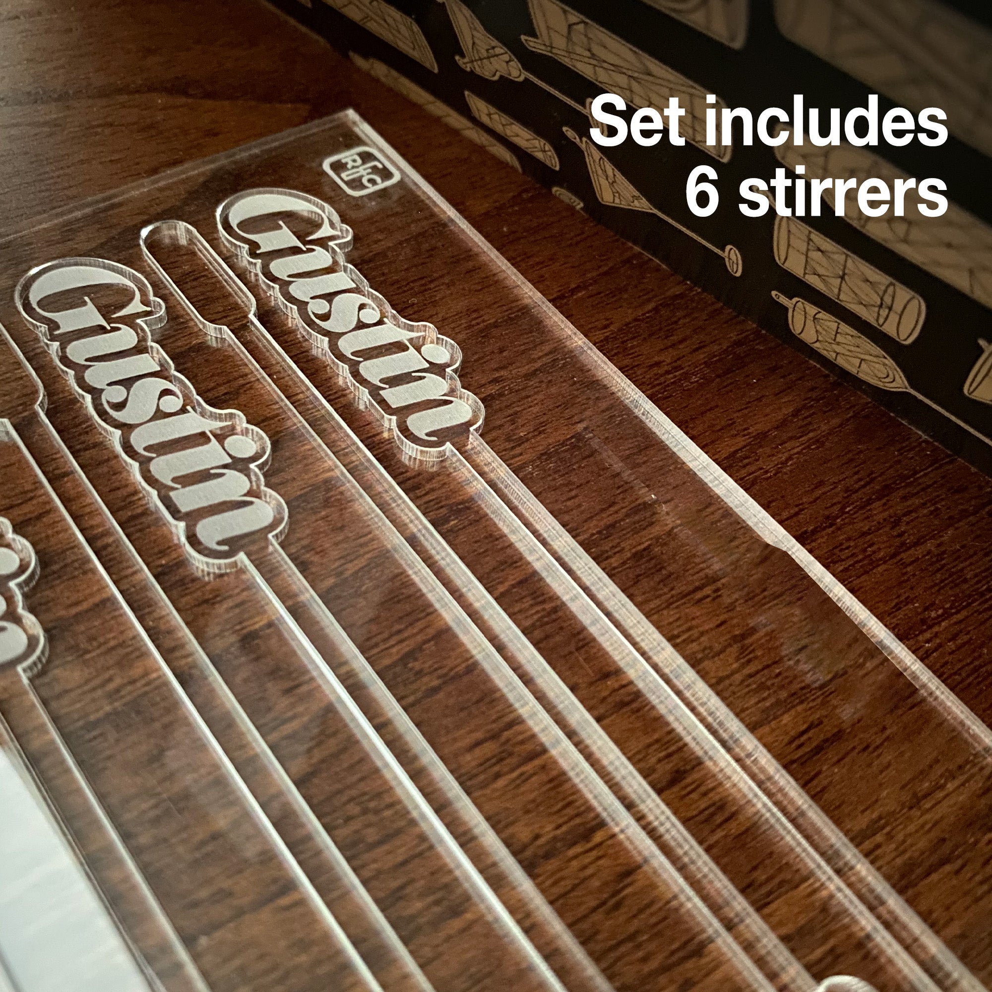 Custom Name Stirrers (6 Set)