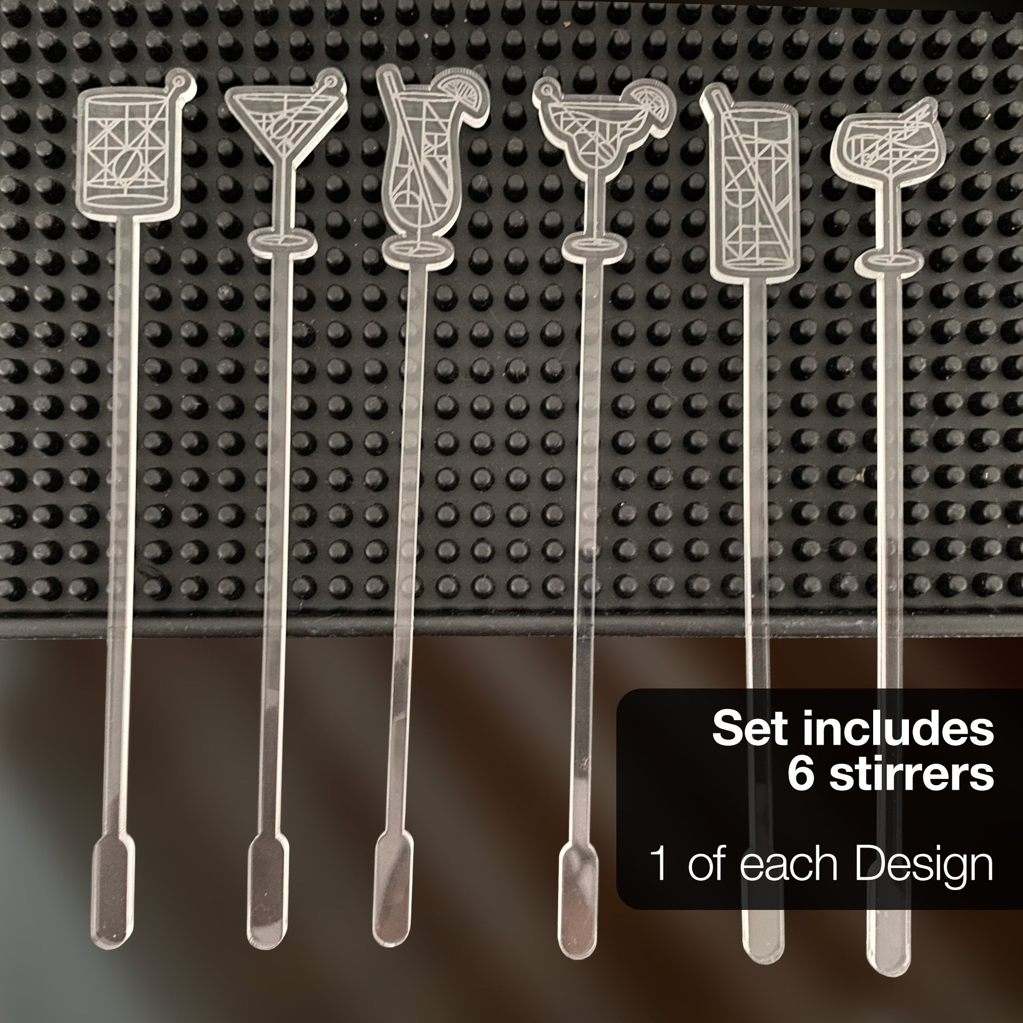 Deco Cocktail Stirrers (6 Set)
