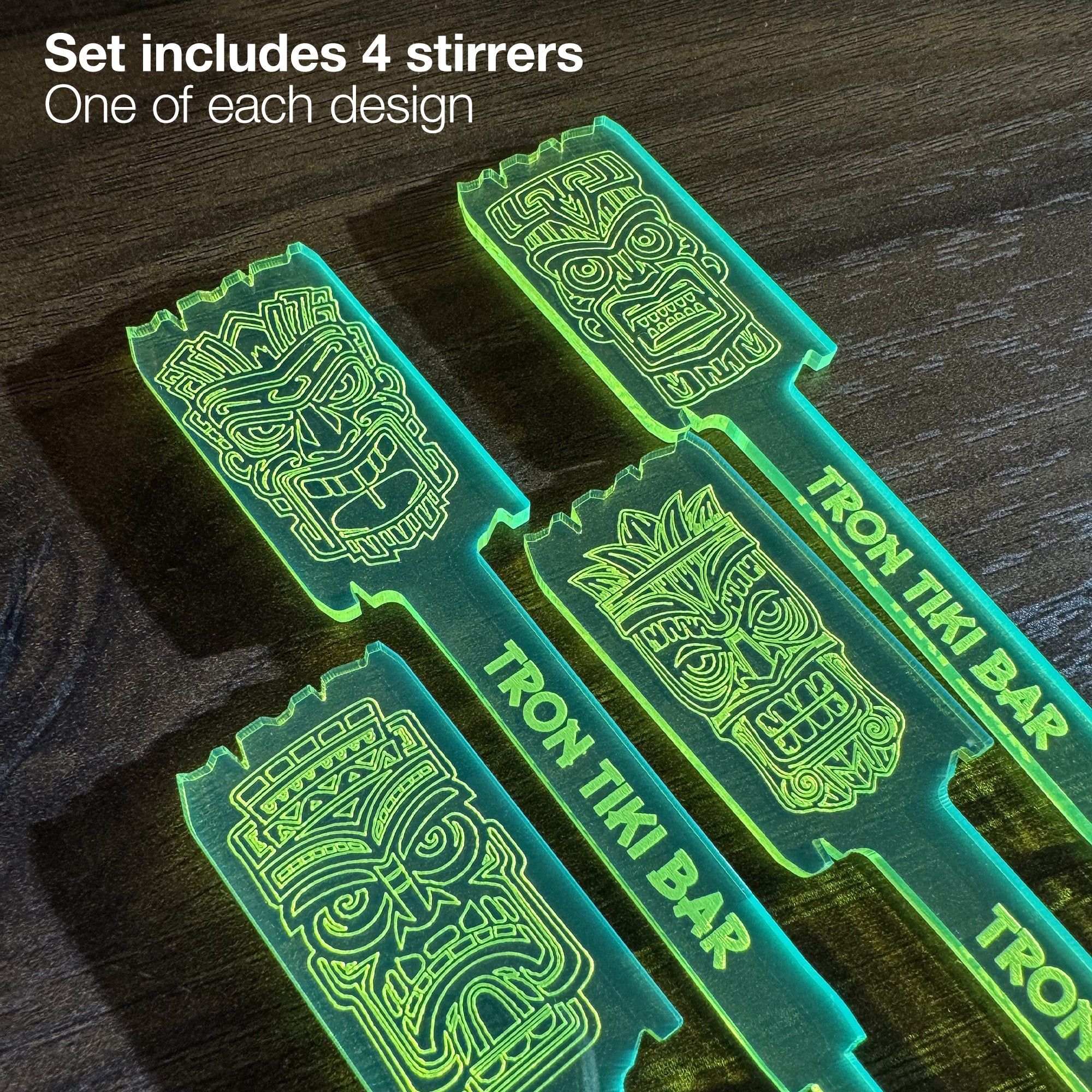 Tron Tiki Stirrer Stubbies (4 Set)