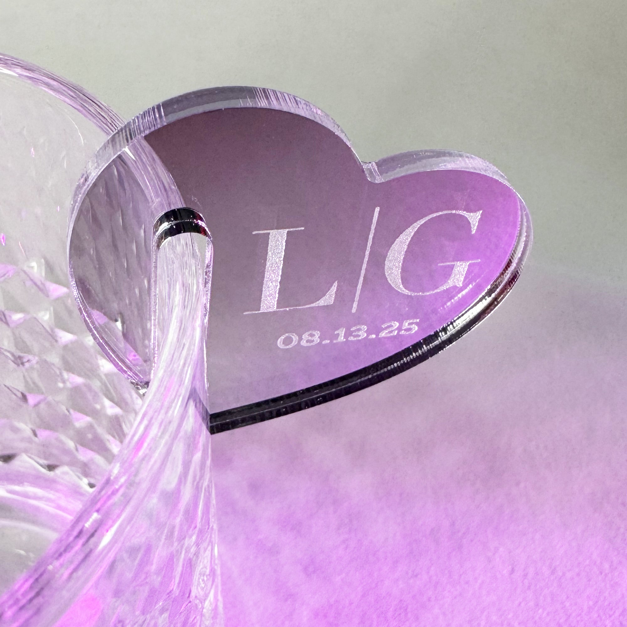 Custom Heart Wedding Drink Charms