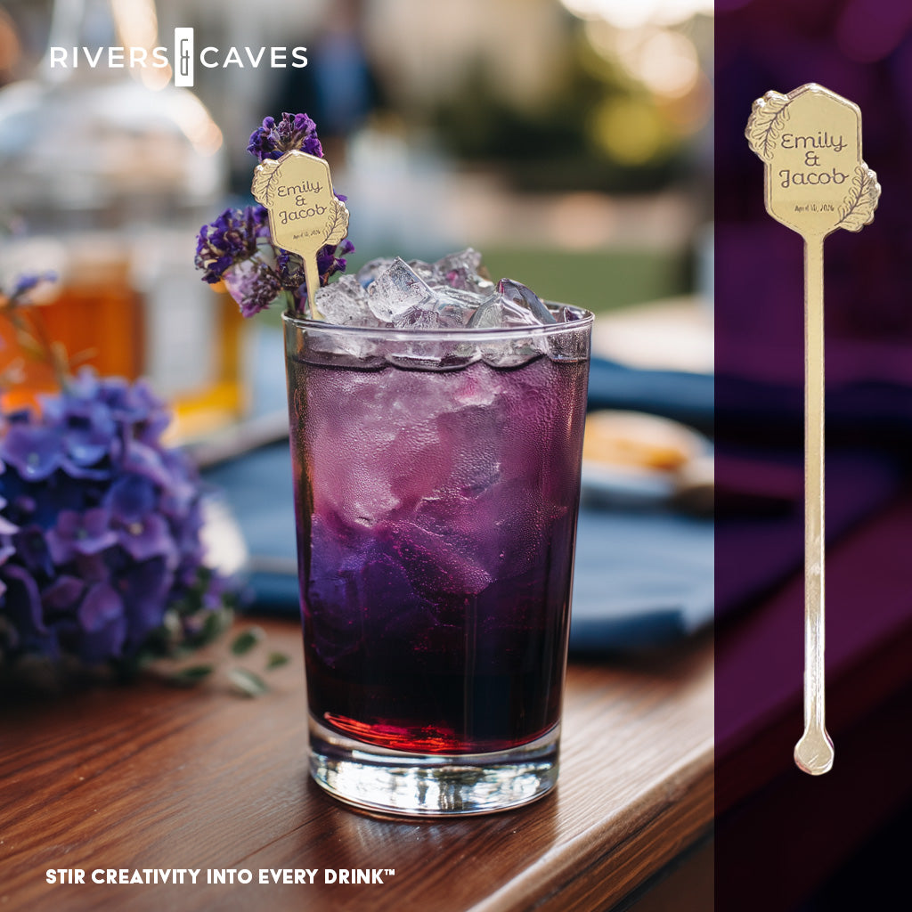 Personalized Mirror Wedding Cocktail Stirrers — Custom Made for Your Special Day