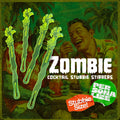 Zombie Personalized Stubbie Swizzle Sticks Cover Image with 4 custom drink stirrers and branding with 2 stickers saying "Stubbie Size" and "Personalize"